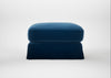 Tailor Loose Cover Rectangular Footstool Cotton Velvet Petrol