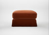 Tailor Loose Cover Rectangular Footstool Cotton Velvet Russet