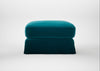Tailor Loose Cover Rectangular Footstool Cotton Velvet Teal