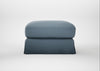 Tailor Loose Cover Rectangular Footstool Smart Cotton Linen Celestial