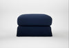 Tailor Loose Cover Rectangular Footstool Smart Cotton Linen Indigo