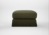 Tailor Loose Cover Rectangular Footstool Smart Cotton Linen Myrtle