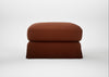 Tailor Loose Cover Rectangular Footstool Smart Cotton Linen Rust