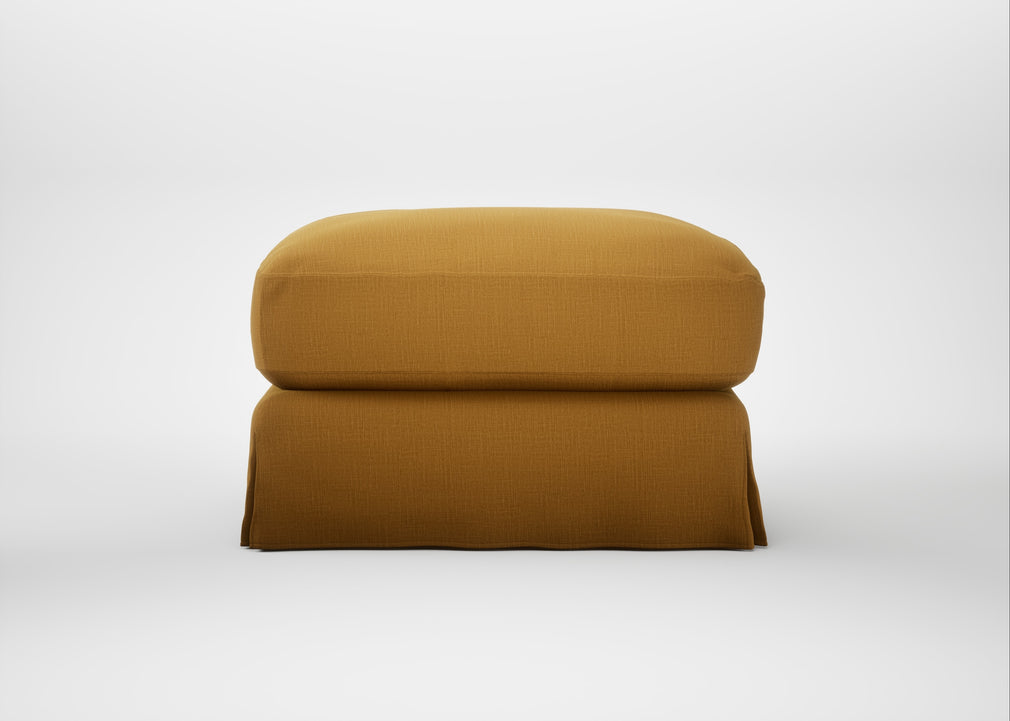 Tailor Loose Cover Rectangular Footstool Smart Cotton Linen Sahara