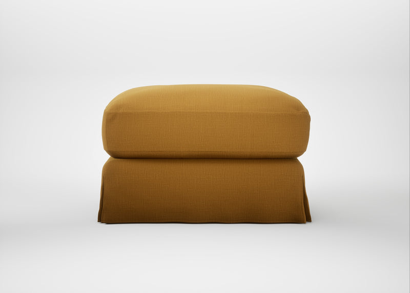 Tailor Loose Cover Rectangular Footstool Smart Cotton Linen Sahara