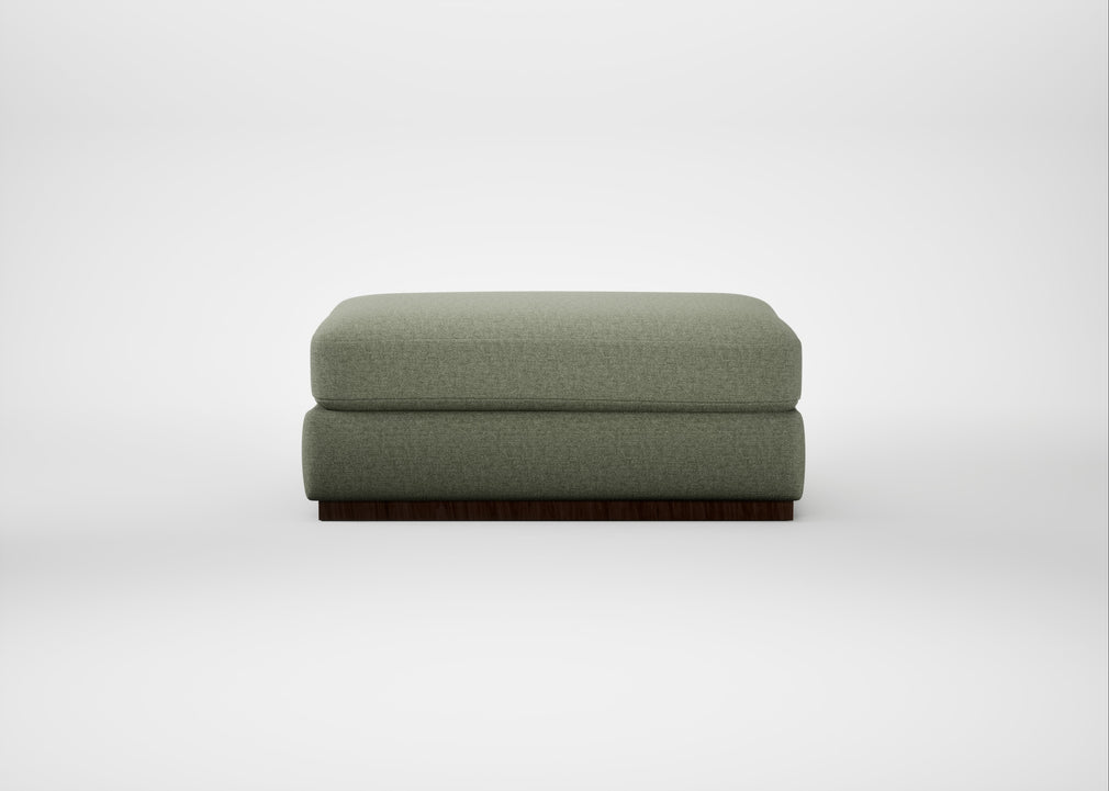 Trento Ottoman Capelo Linen-Cotton Sage