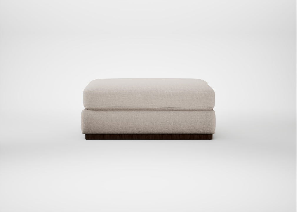 Trento Ottoman Capelo Linen-Cotton Sesame