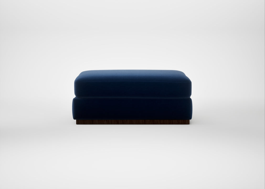 Trento Ottoman Cotton Velvet Midnight