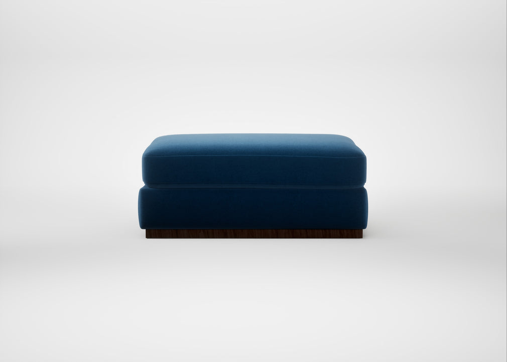 Trento Ottoman Cotton Velvet Petrol