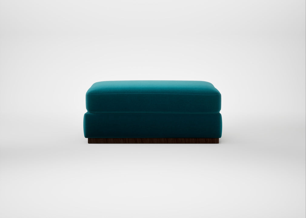 Trento Ottoman Cotton Velvet Teal