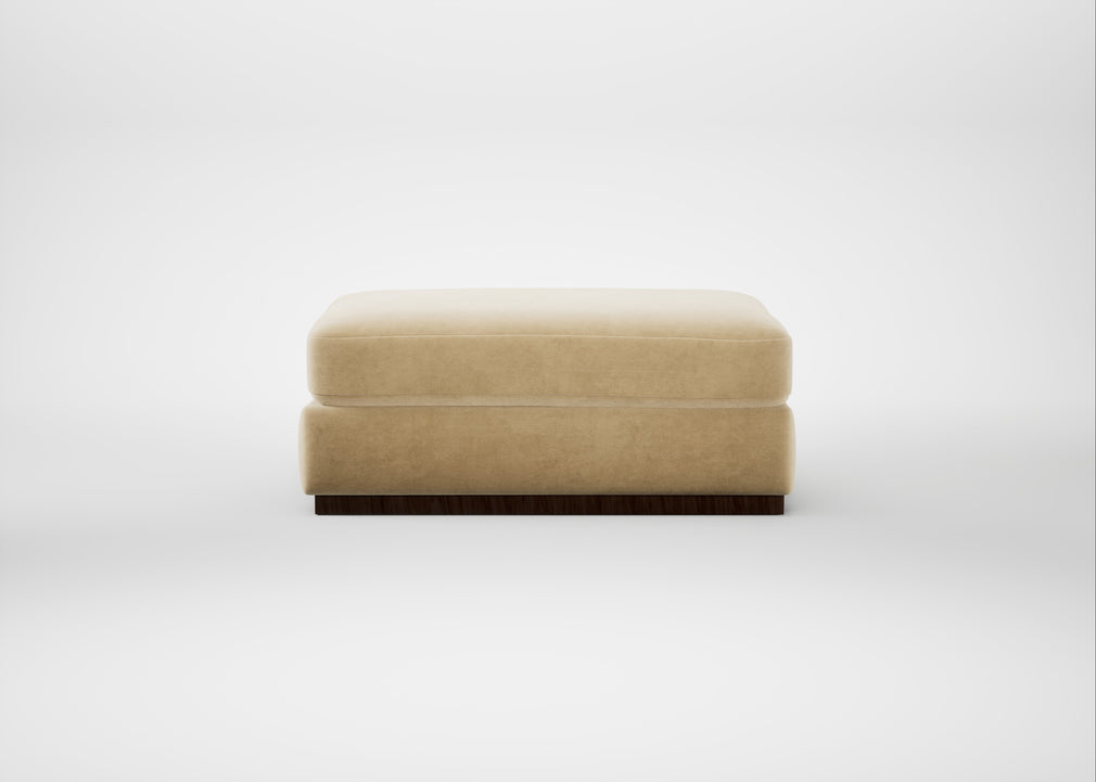 Trento Ottoman Smart Luxe Velvet Biscuit