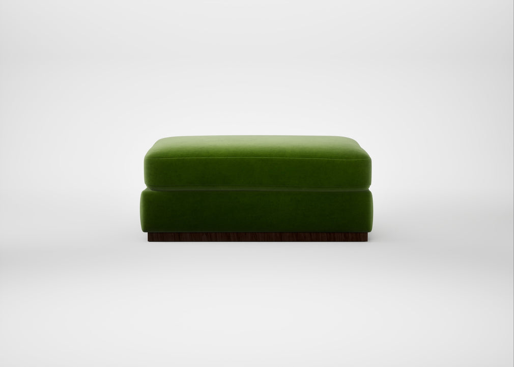 Trento Ottoman Smart Luxe Velvet Grass