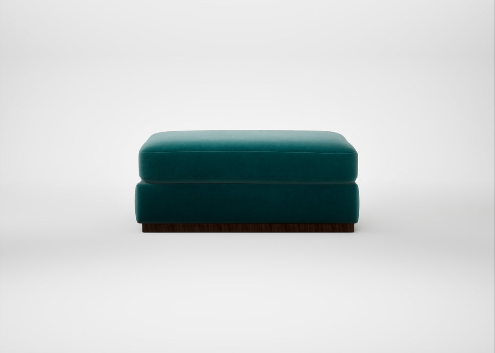 Trento Ottoman Smart Luxe Velvet Ocean Green