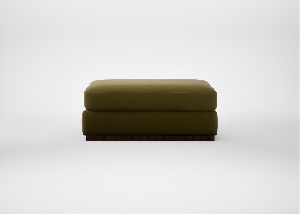 Trento Ottoman Wool Velvet Olive