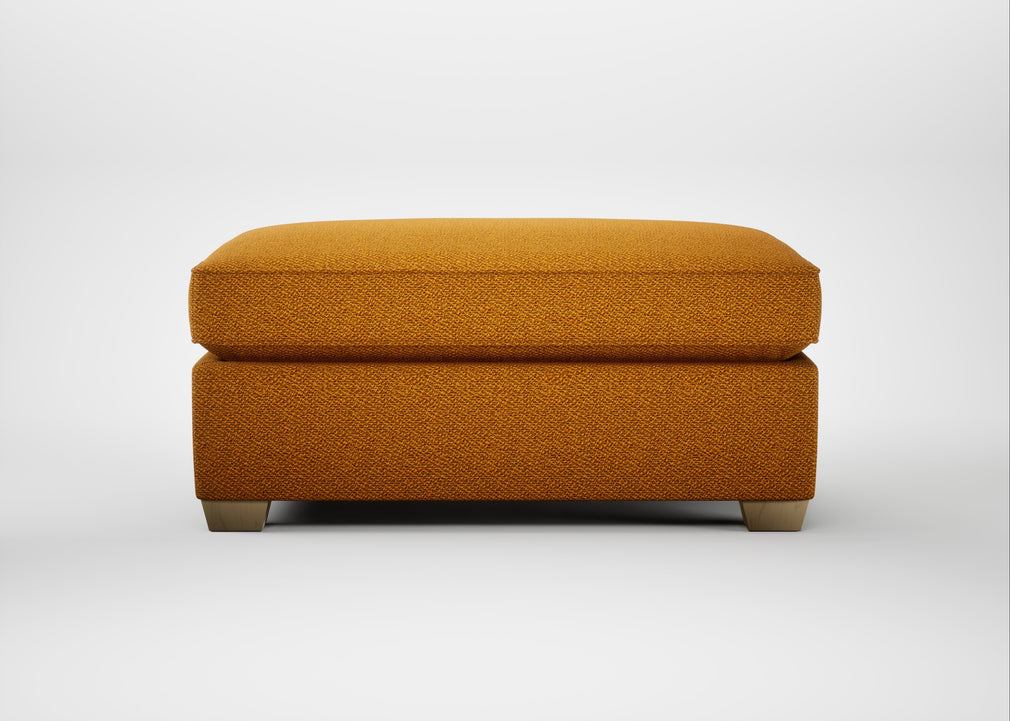 Torino Footstool Loop Boucle Twill Ochre / Natural