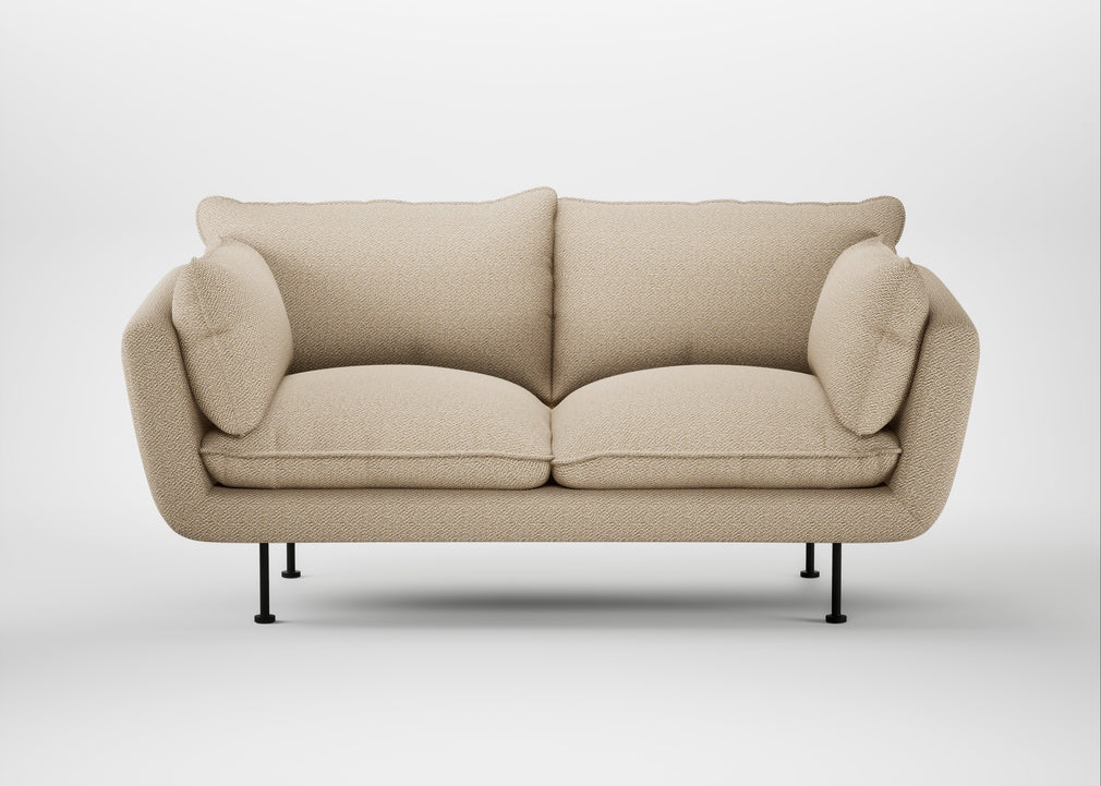 Allora 2 Seater Sofa Loop Twill Fossil / Black