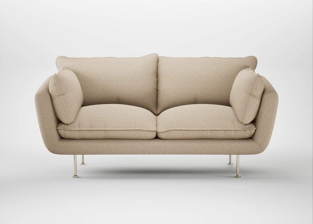 Allora 2 Seater Sofa Loop Twill Fossil / Stainless Steel