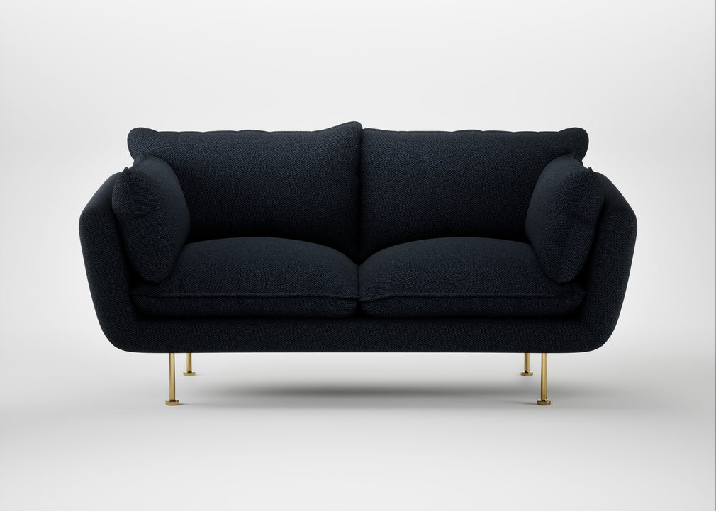 Allora 2 Seater Sofa Loop Boucle Twill Midnight / Brass