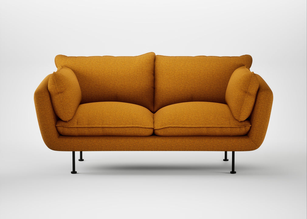 Allora 2 Seater Sofa Loop Boucle Twill Ochre / Black