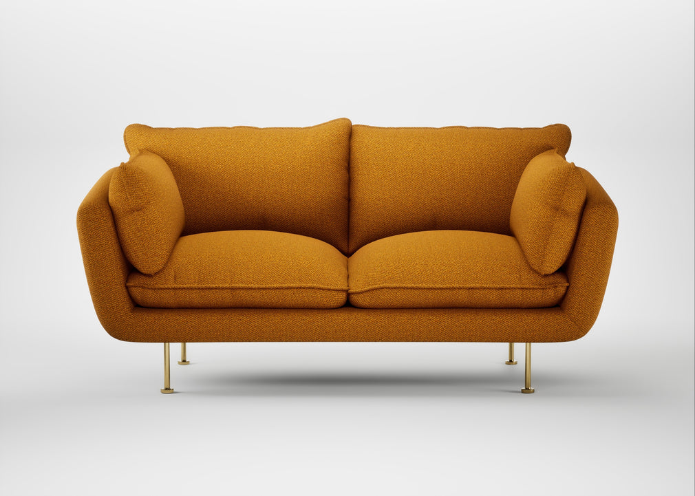 Allora 2 Seater Sofa Loop Boucle Twill Ochre / Brass