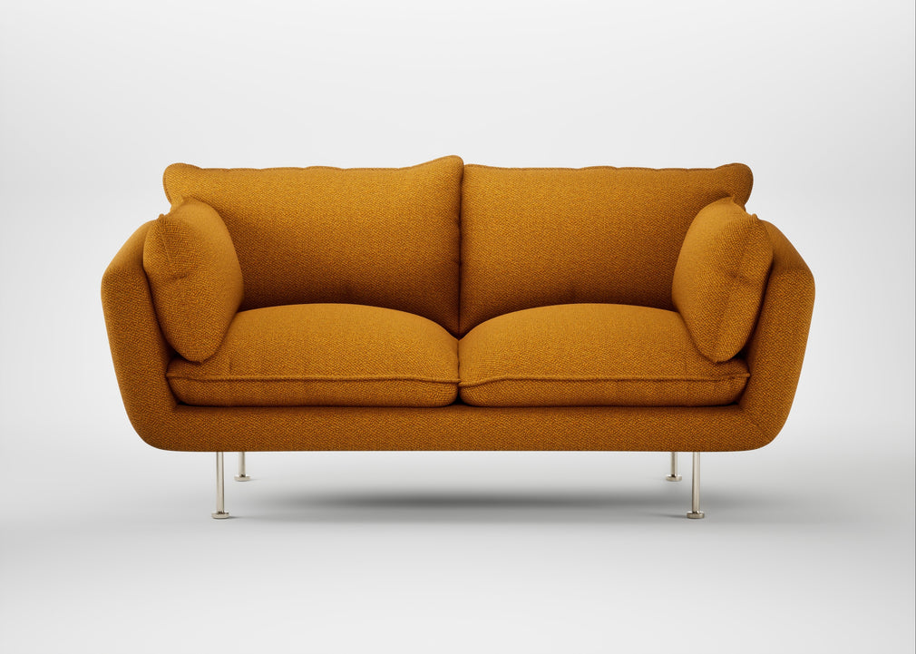 Allora 2 Seater Sofa Loop Boucle Twill Ochre / Stainless Steel