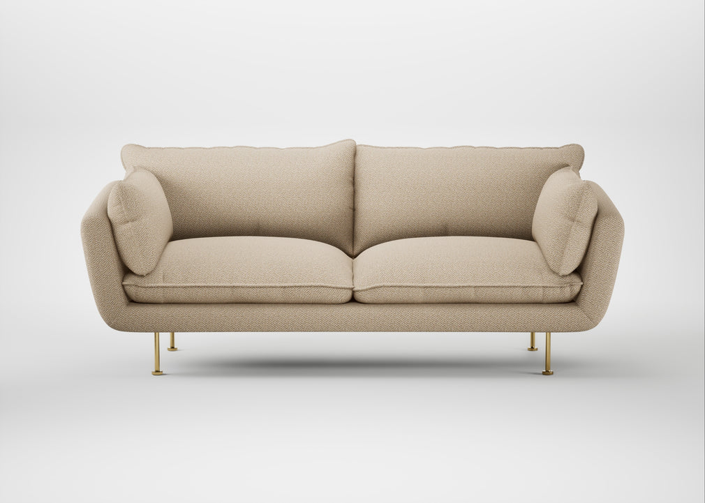 Allora 3 Seater Sofa Loop Twill Fossil / Brass