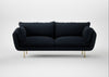 Allora 3 Seater Sofa Loop Twill Midnight / Brass
