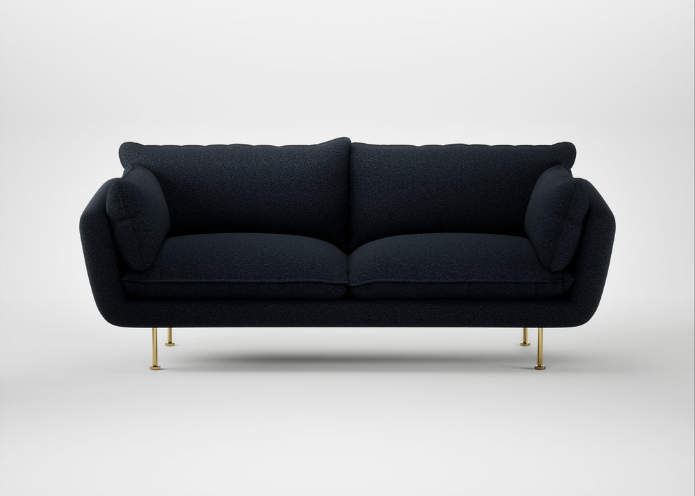 Allora 3 Seater Sofa Loop Twill Midnight / Brass