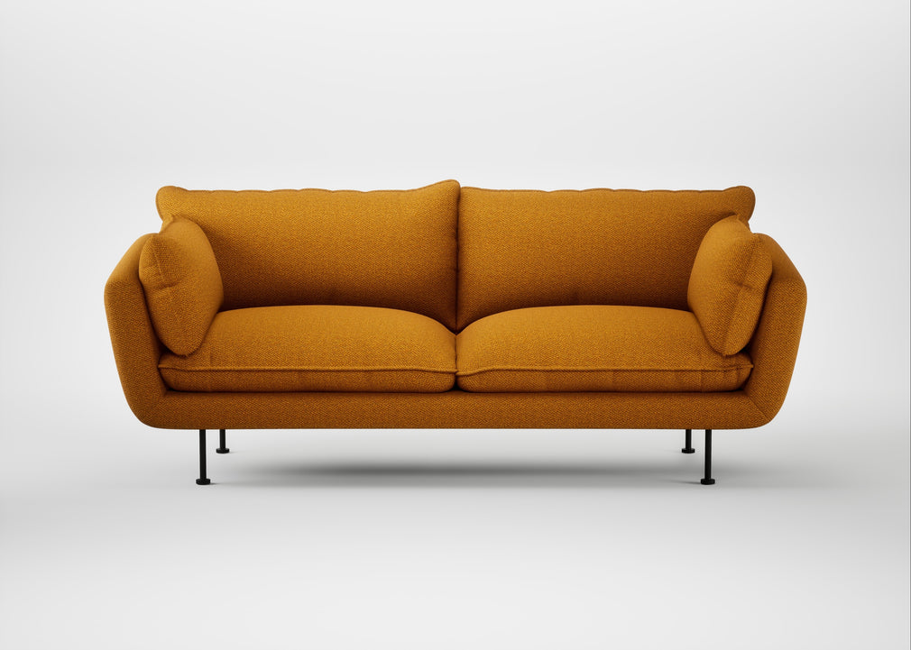 Allora 3 Seater Sofa Loop Twill Ochre / Black