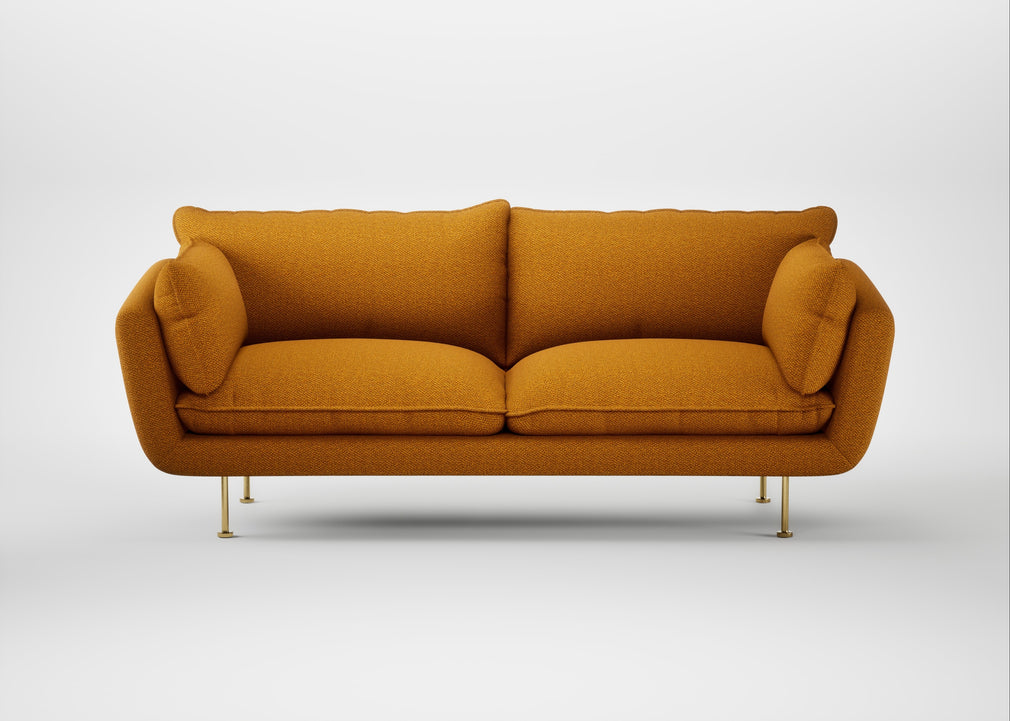 Allora 3 Seater Sofa Loop Twill Ochre / Brass