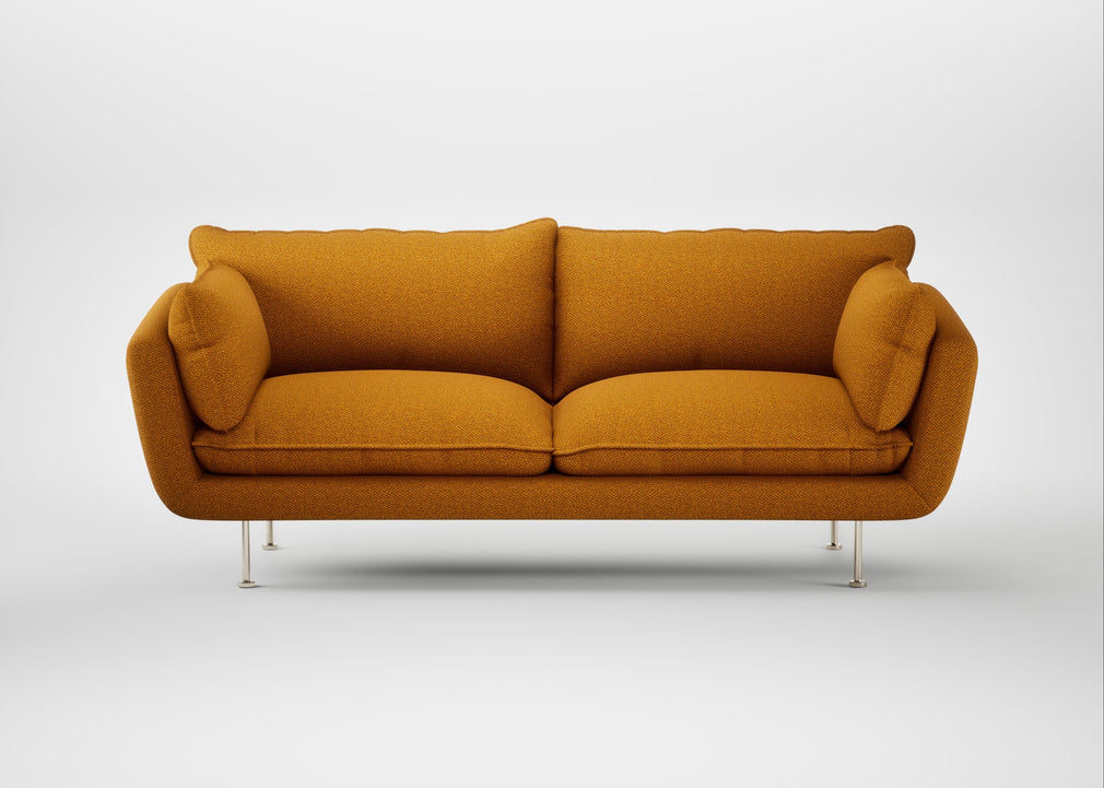 Allora 3 Seater Sofa Loop Twill Ochre / Stainless Steel