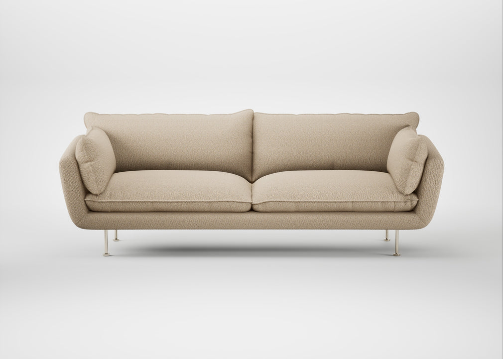 Allora 4 Seater Sofa Loop Twill Fossil / Stainless Steel