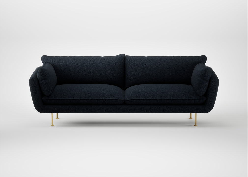 Allora 4 Seater Sofa Loop Boucle Twill Midnight / Brass