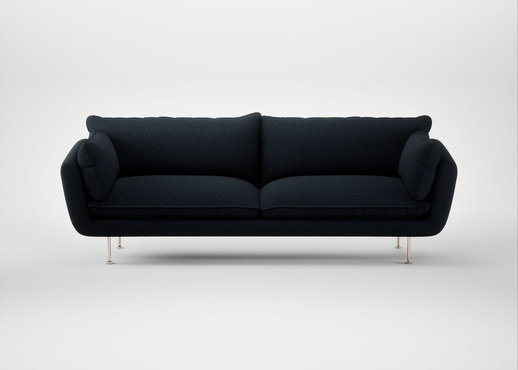 Allora 4 Seater Sofa Loop Boucle Twill Midnight / Stainless Steel