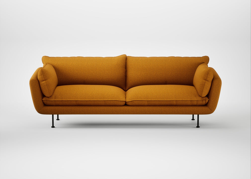 Allora 4 Seater Sofa Loop Boucle Twill Ochre / Black