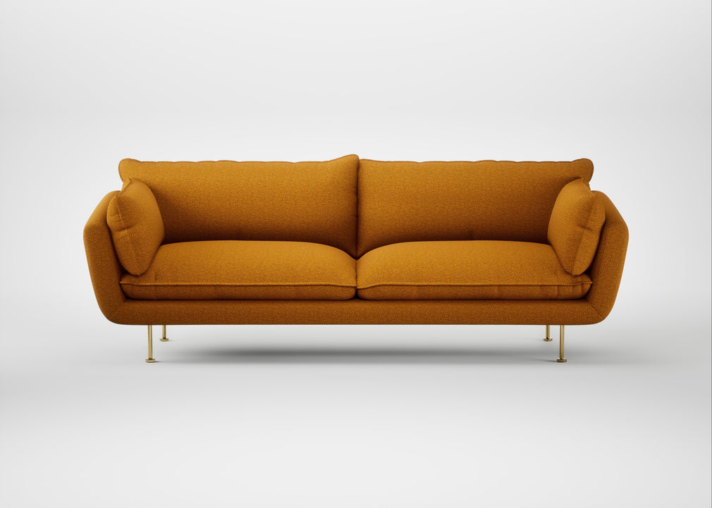 Allora 4 Seater Sofa Loop Boucle Twill Ochre / Brass