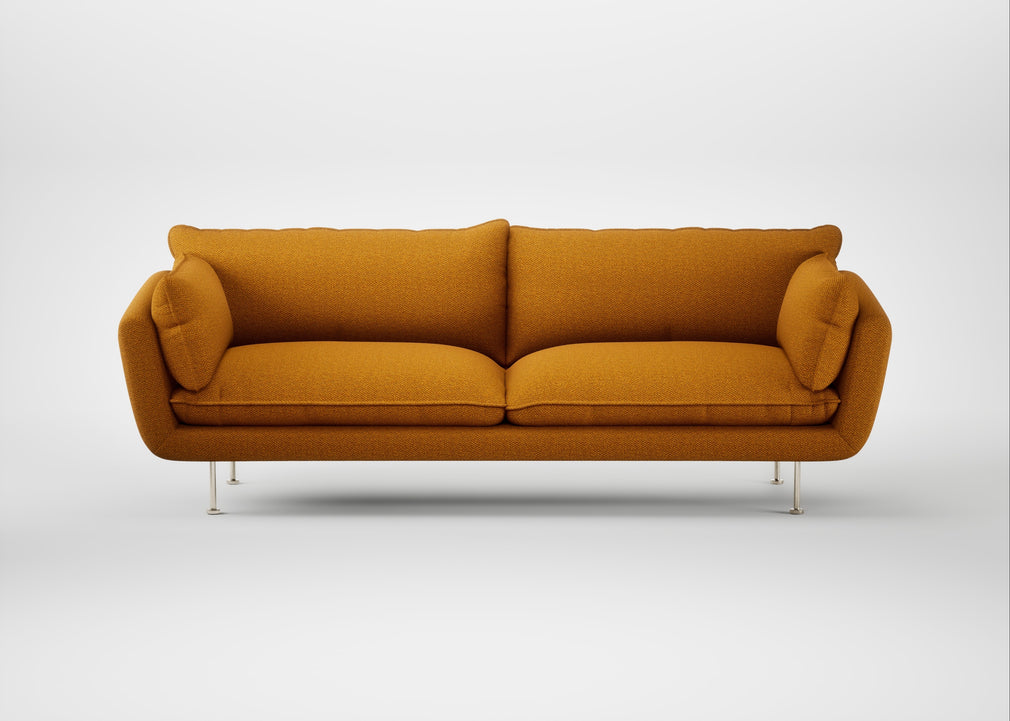Allora 4 Seater Sofa Loop Boucle Twill Ochre / Stainless Steel