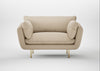 Allora Loveseat Loop Twill Fossil / Brass