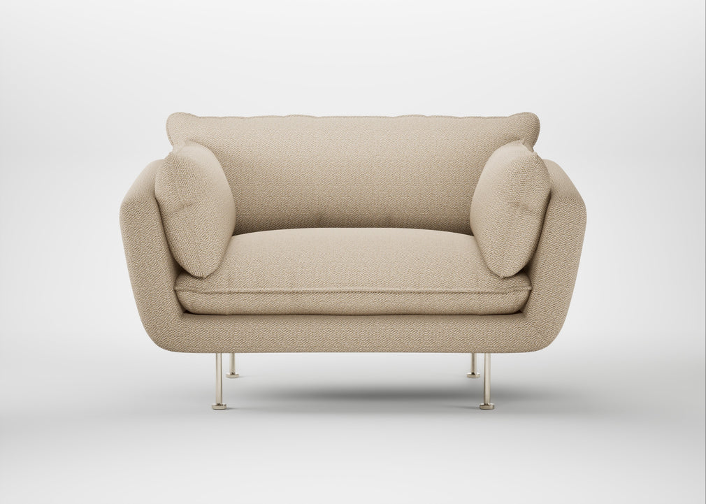 Allora Loveseat Loop Twill Fossil / Stainless Steel