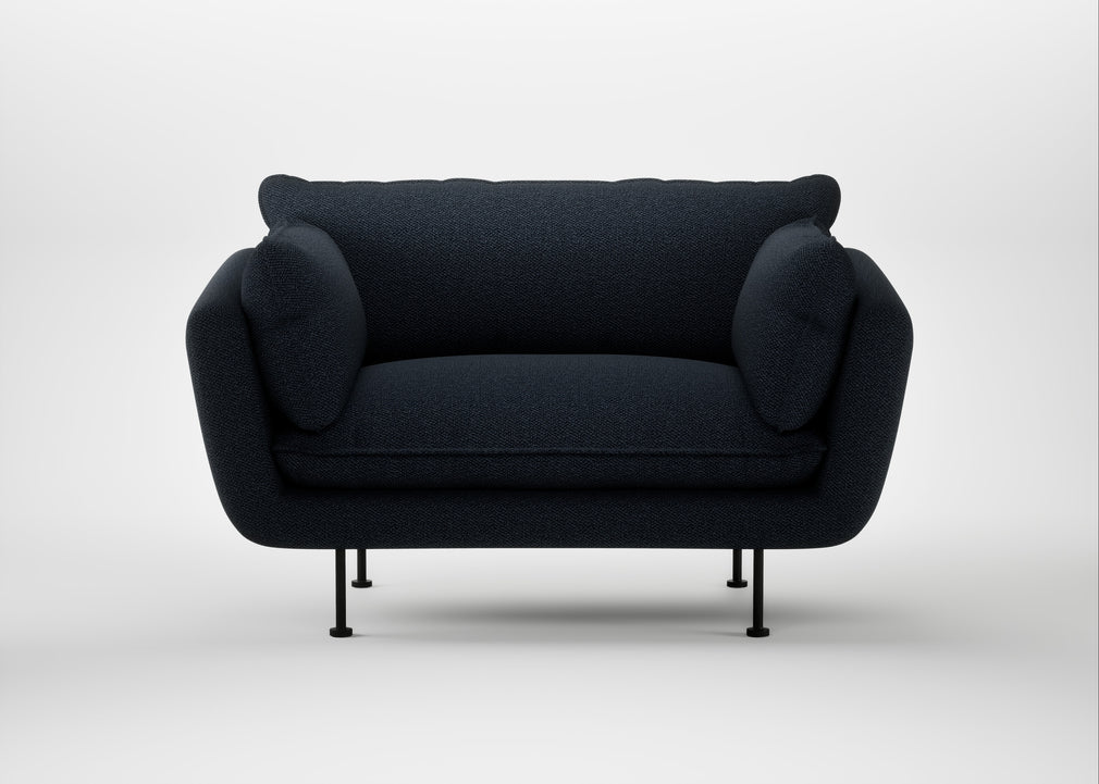 Allora Loveseat Loop Boucle Twill Midnight / Black