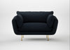 Allora Loveseat Loop Boucle Twill Midnight / Brass
