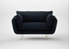 Allora Loveseat Loop Boucle Twill Midnight / Stainless Steel