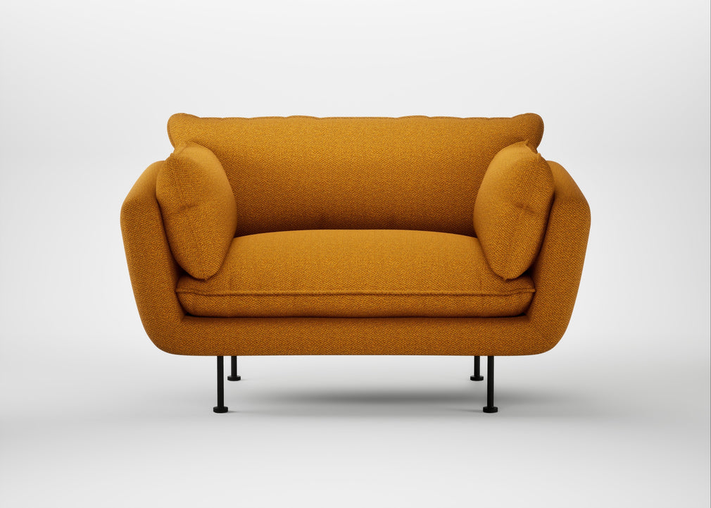 Allora Loveseat Loop Boucle Twill Ochre / Black