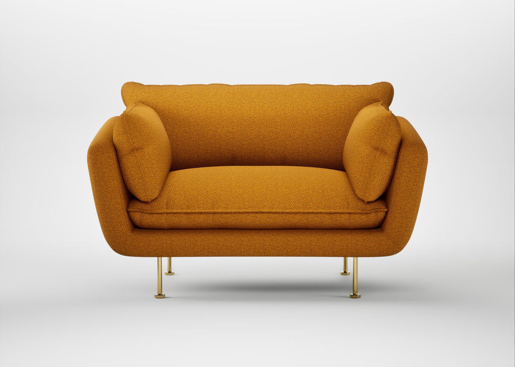 Allora Loveseat Loop Boucle Twill Ochre / Brass