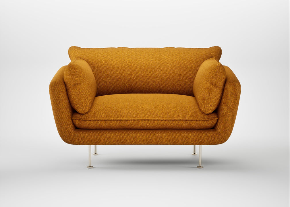 Allora Loveseat Loop Boucle Twill Ochre / Stainless Steel