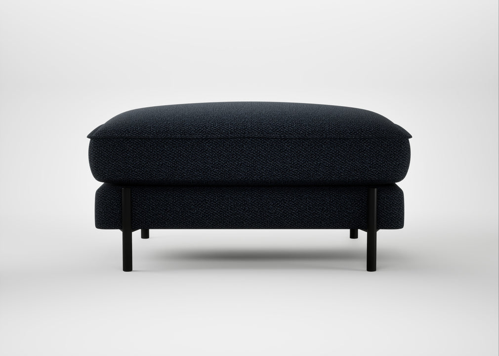 Tortona Footstool Loop Boucle Twill Midnight