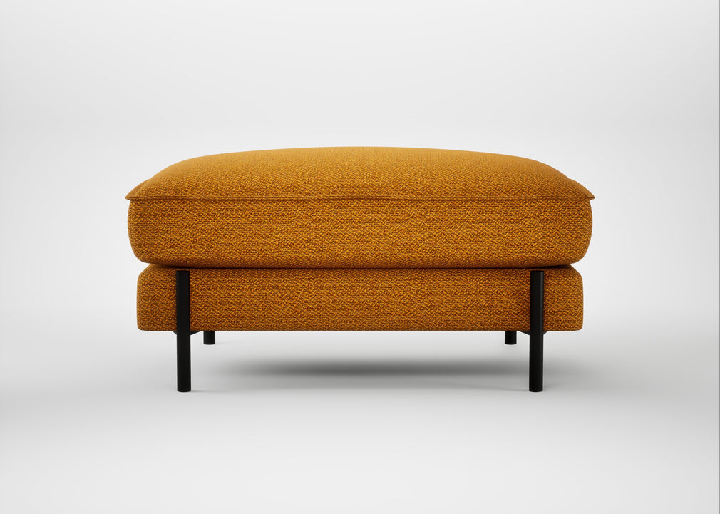 Tortona Footstool Loop Boucle Twill Ochre