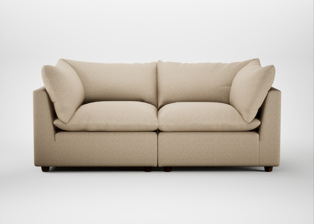 Astrid 3 Seater Sofa Loop Twill Fossil / Walnut Stained Beech