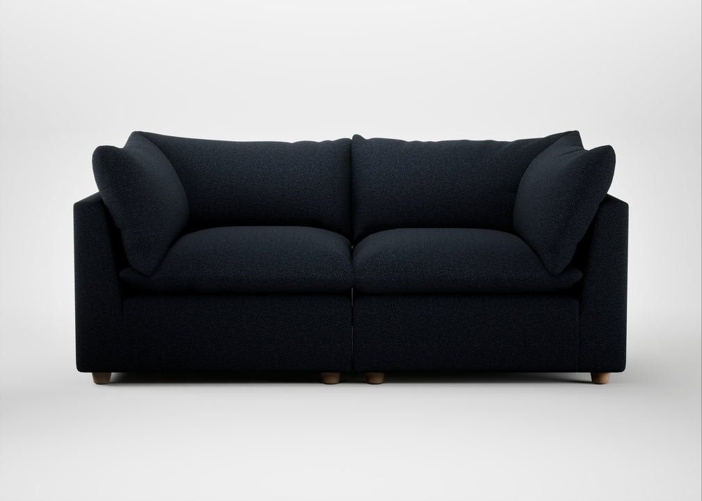 Astrid 3 Seater Sofa Loop Boucle Twill Midnight / Natural Beech