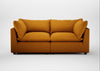 Astrid 3 Seater Sofa Loop Boucle Twill Ochre / Walnut Stained Beech